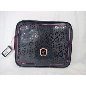 NWT GUESS Frosted Black Tablet iPad Laptop Sleeve Case Pouch Bag